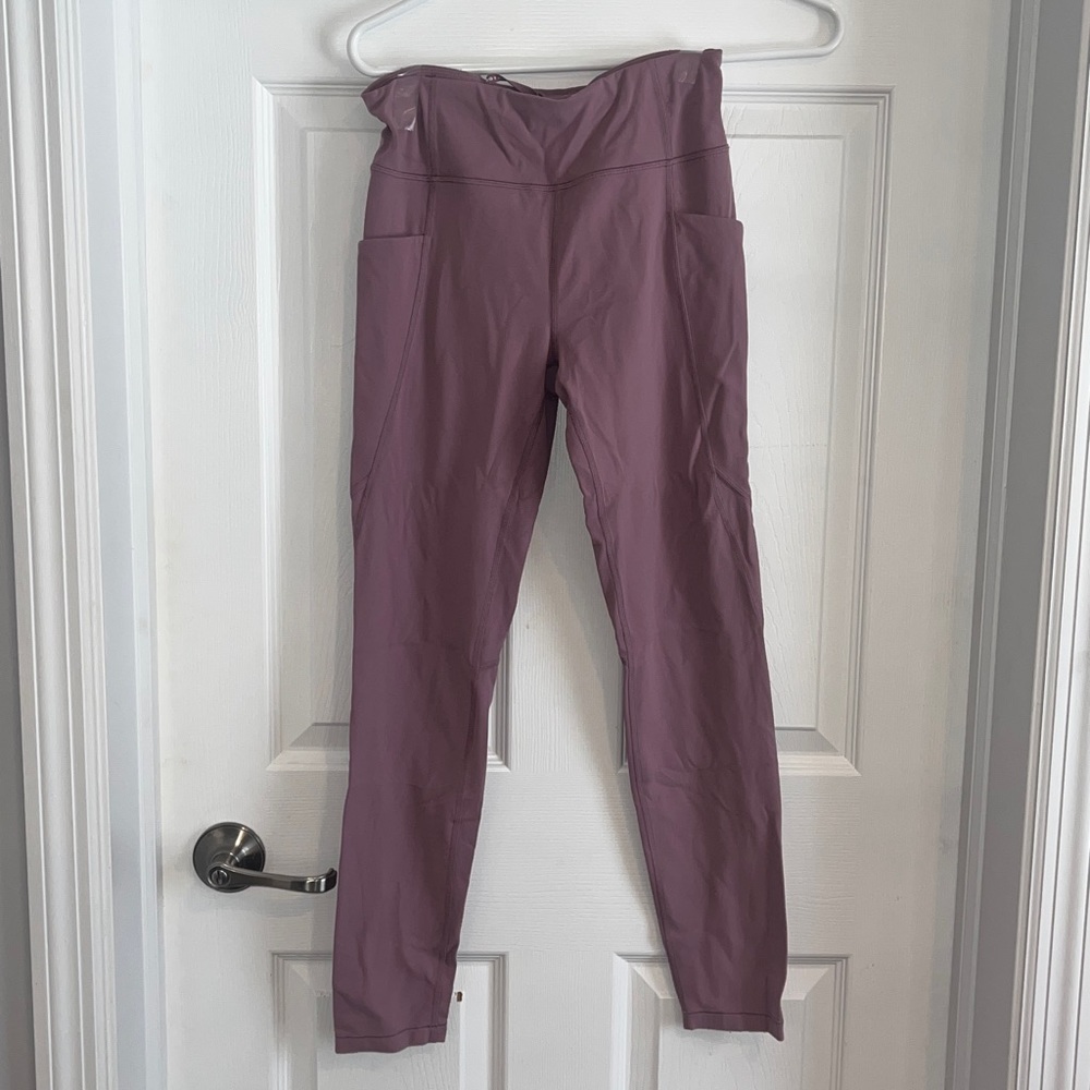 Athleta Girl High Rise Printed Rose Pink Tight Leggings in Size XXL 16 Nice!